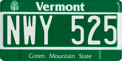 VT license plate NWY525