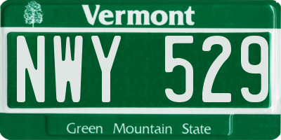 VT license plate NWY529