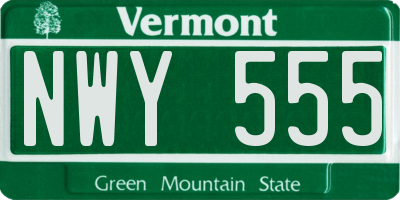 VT license plate NWY555