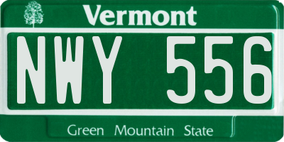 VT license plate NWY556