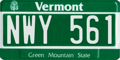 VT license plate NWY561