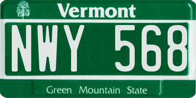 VT license plate NWY568