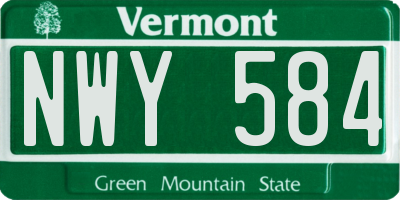 VT license plate NWY584