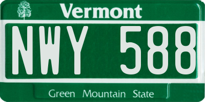 VT license plate NWY588
