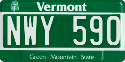 VT license plate NWY590