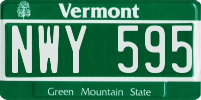 VT license plate NWY595