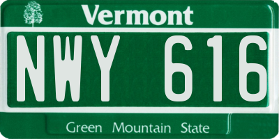 VT license plate NWY616