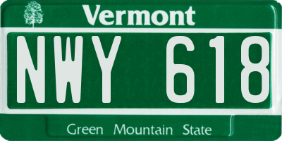 VT license plate NWY618
