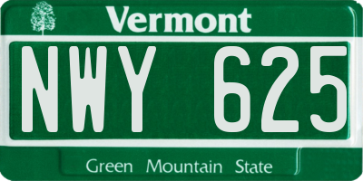 VT license plate NWY625