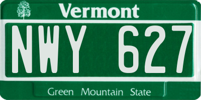 VT license plate NWY627