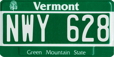 VT license plate NWY628
