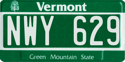 VT license plate NWY629