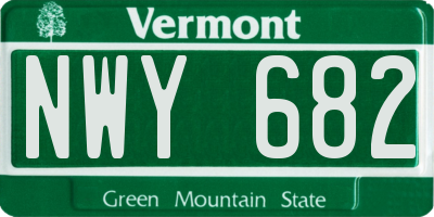 VT license plate NWY682