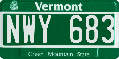 VT license plate NWY683