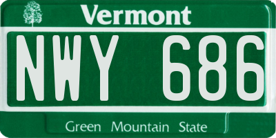 VT license plate NWY686
