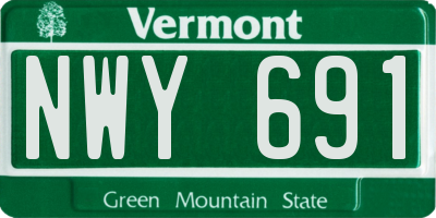 VT license plate NWY691