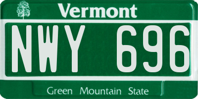 VT license plate NWY696