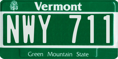 VT license plate NWY711