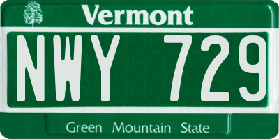 VT license plate NWY729