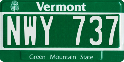 VT license plate NWY737