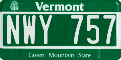 VT license plate NWY757
