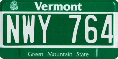 VT license plate NWY764