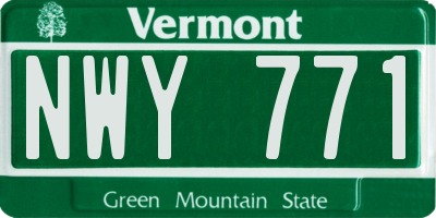 VT license plate NWY771