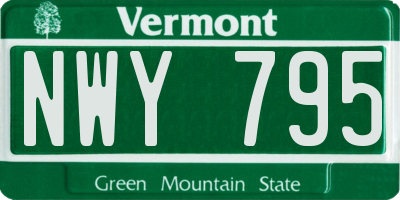 VT license plate NWY795