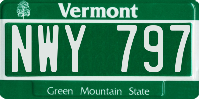 VT license plate NWY797