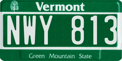 VT license plate NWY813