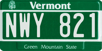 VT license plate NWY821