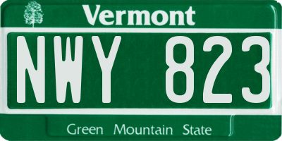 VT license plate NWY823