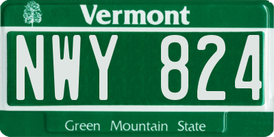 VT license plate NWY824