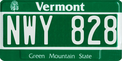 VT license plate NWY828