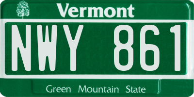 VT license plate NWY861