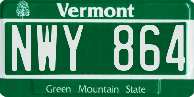 VT license plate NWY864
