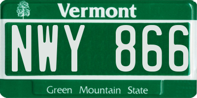 VT license plate NWY866