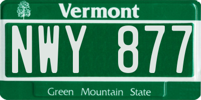 VT license plate NWY877