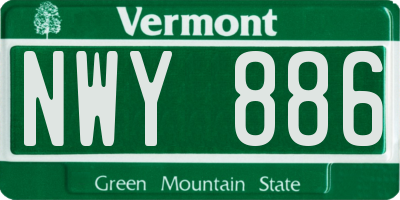 VT license plate NWY886