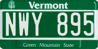 VT license plate NWY895