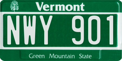 VT license plate NWY901