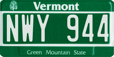 VT license plate NWY944