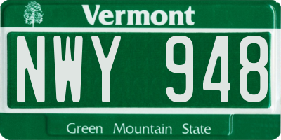 VT license plate NWY948