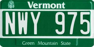 VT license plate NWY975