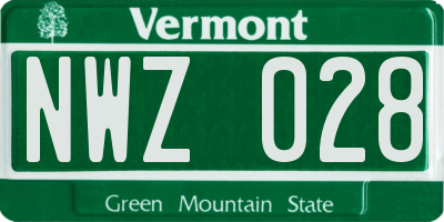 VT license plate NWZ028