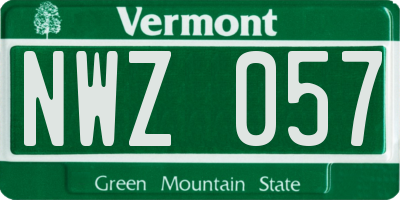 VT license plate NWZ057