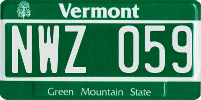 VT license plate NWZ059
