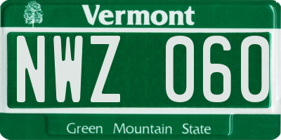 VT license plate NWZ060