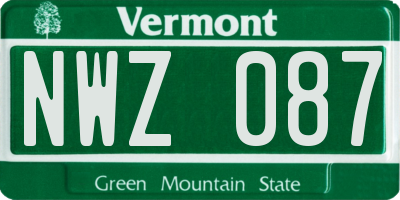VT license plate NWZ087