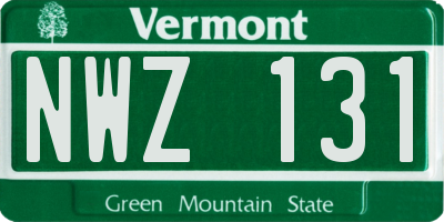 VT license plate NWZ131